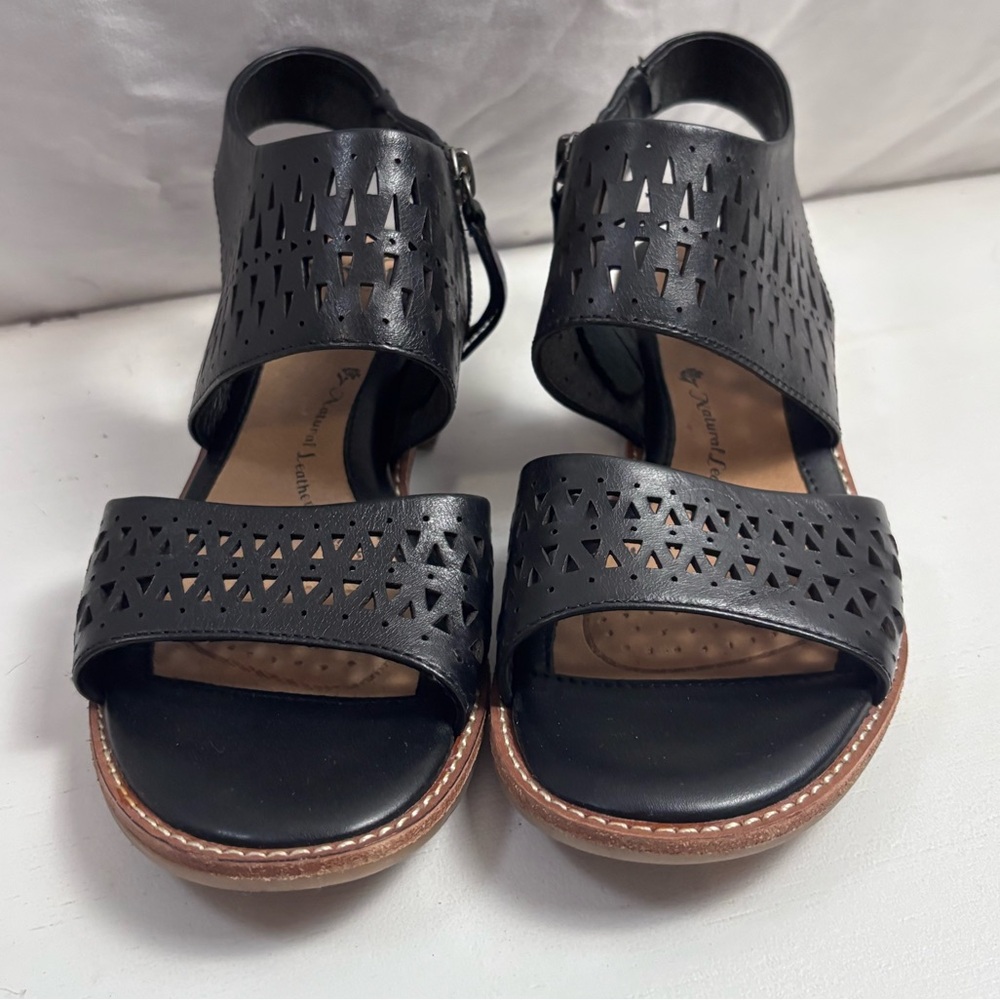 Söfft Nell Black Leather Sandals – Size 6 –Luxury Comfort, Memory Foam, Side Zip